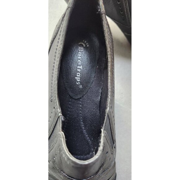 Bare Traps Shoes Womens 9.5 Treasure Black Leather Bootie Slip On Baretraps - Picture 14 of 15
